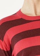 Zaket & Plover Block Stripe Crew | Hot Pink