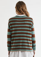 Zaket & Plover Block Stripe Crew | Moss