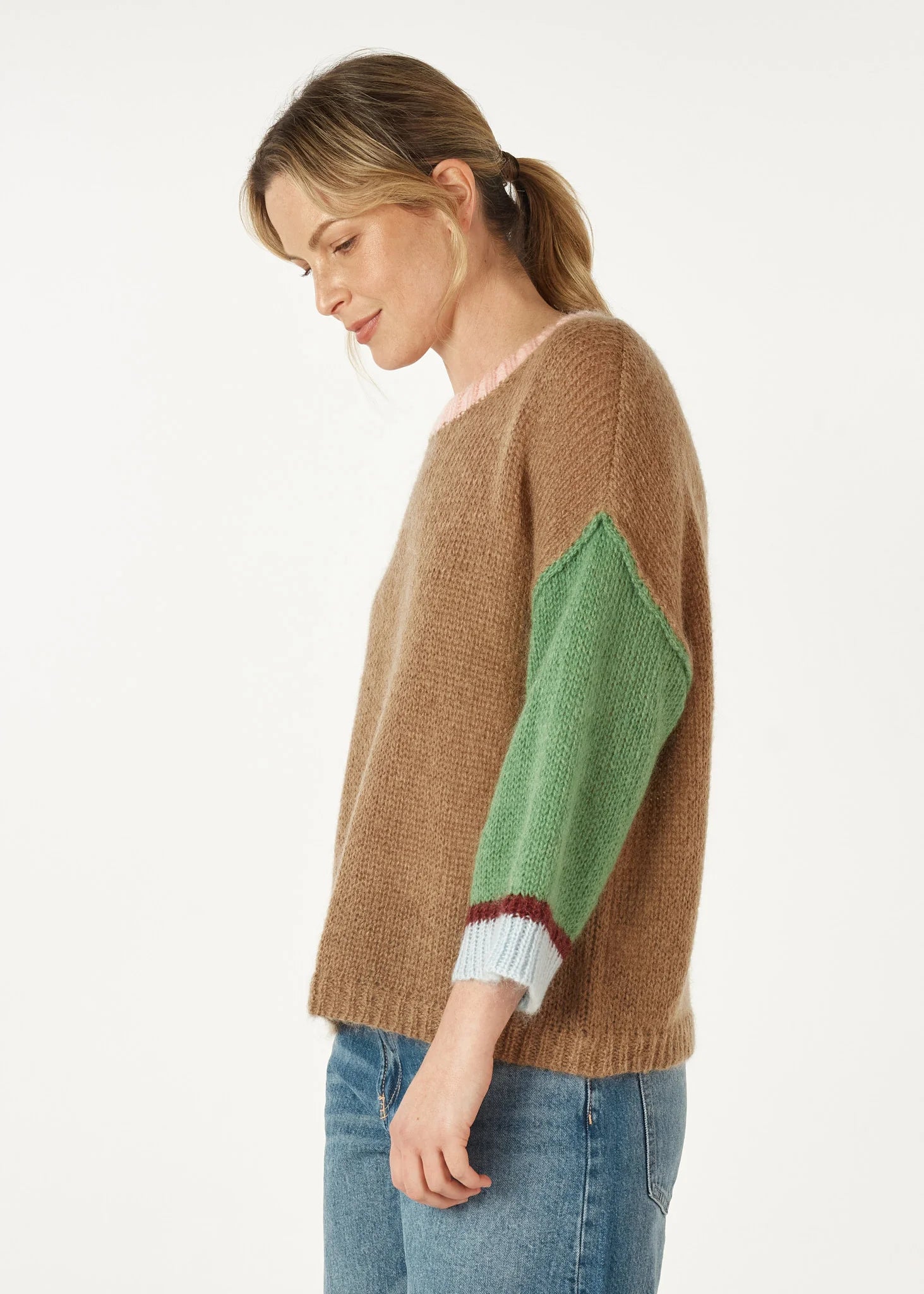 Zaket & Plover Mohair Colour Block | Caramel