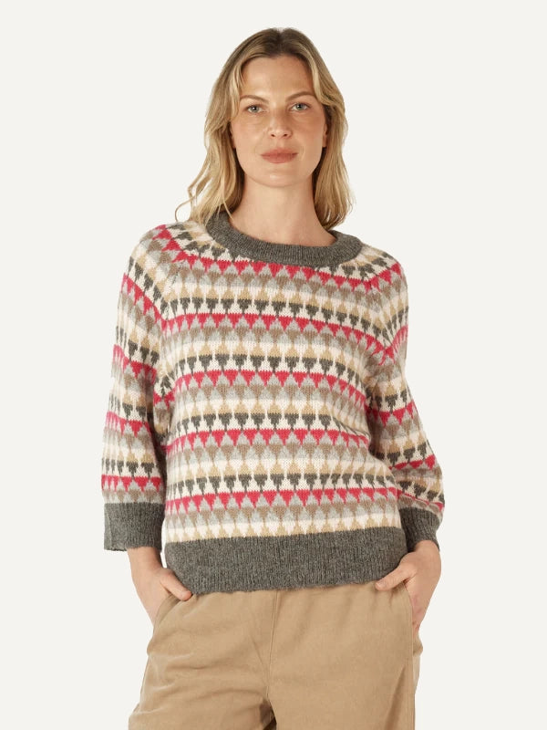 Zaket & Plover Mohair Fairisle Jumper | Charcoal
