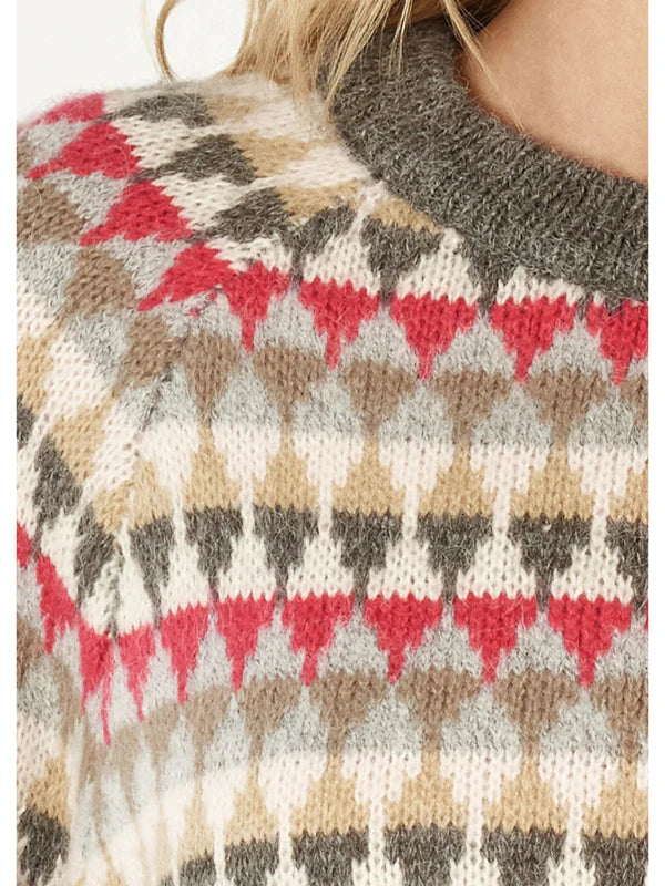 Zaket & Plover Mohair Fairisle Jumper | Charcoal