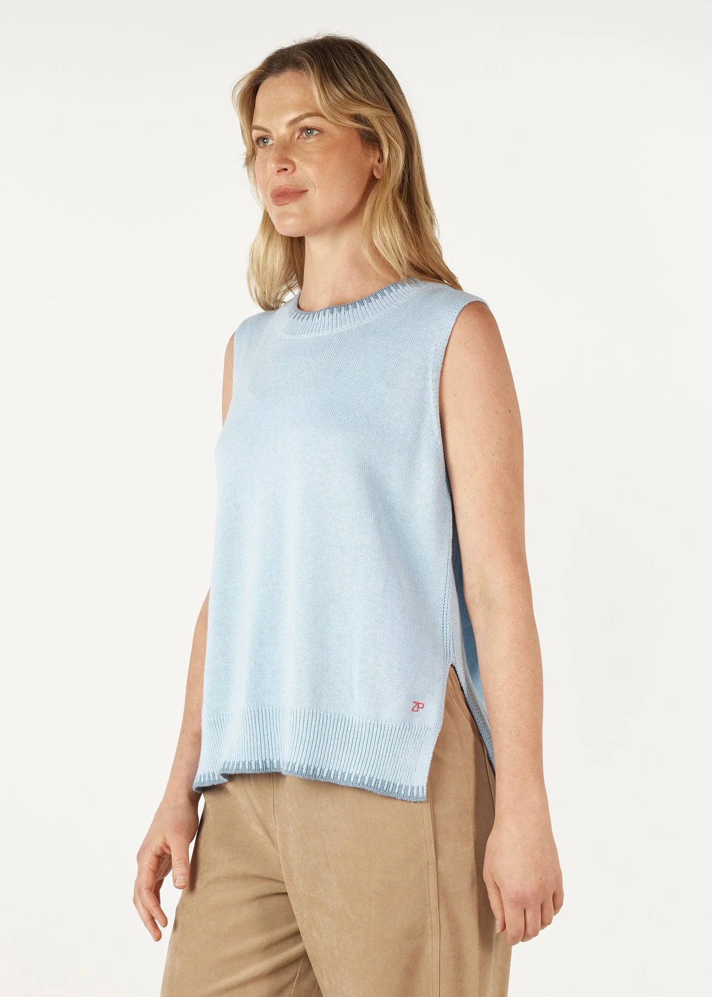 Zaket & Plover Essential Two Tone Vest | Sky