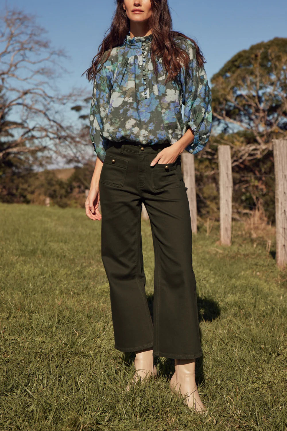 Zoe Kratzmann Crescendo Top | Forest Blur